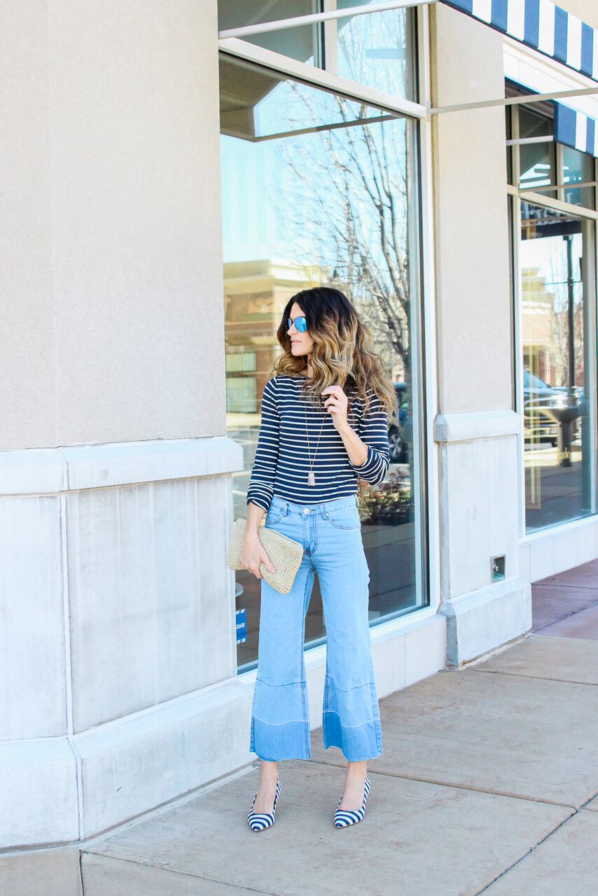 Denim sales gaucho pants